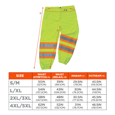 Ergodyne GloWear 8911 Hi-Vis Two-Tone Pants - Class E - Lime