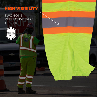 Ergodyne GloWear 8911 Hi-Vis Two-Tone Pants - Class E - Lime