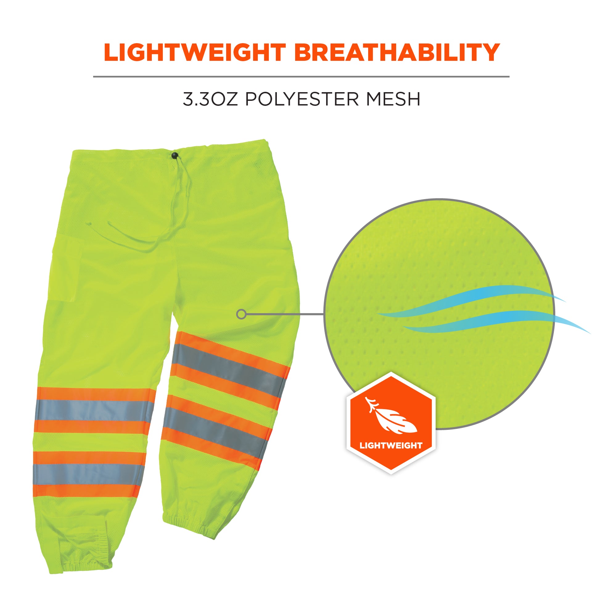 Ergodyne GloWear 8911 Hi-Vis Two-Tone Pants - Class E - Lime