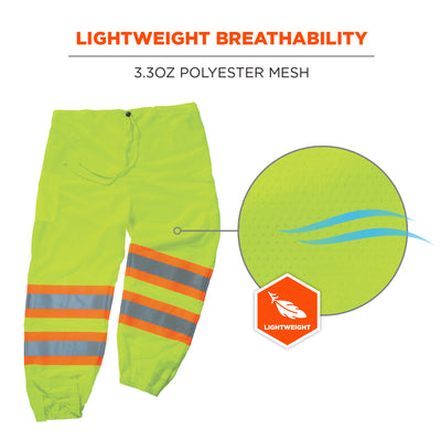 Ergodyne GloWear 8911 Hi-Vis Two-Tone Pants - Class E - Lime