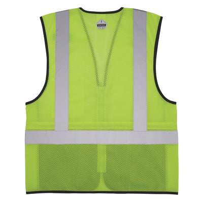 Ergodyne GloWear 8210Z-BK Mesh Hi-Vis Safety Vest - Type R, Class 2, Zipper, Black Bottom - Lime