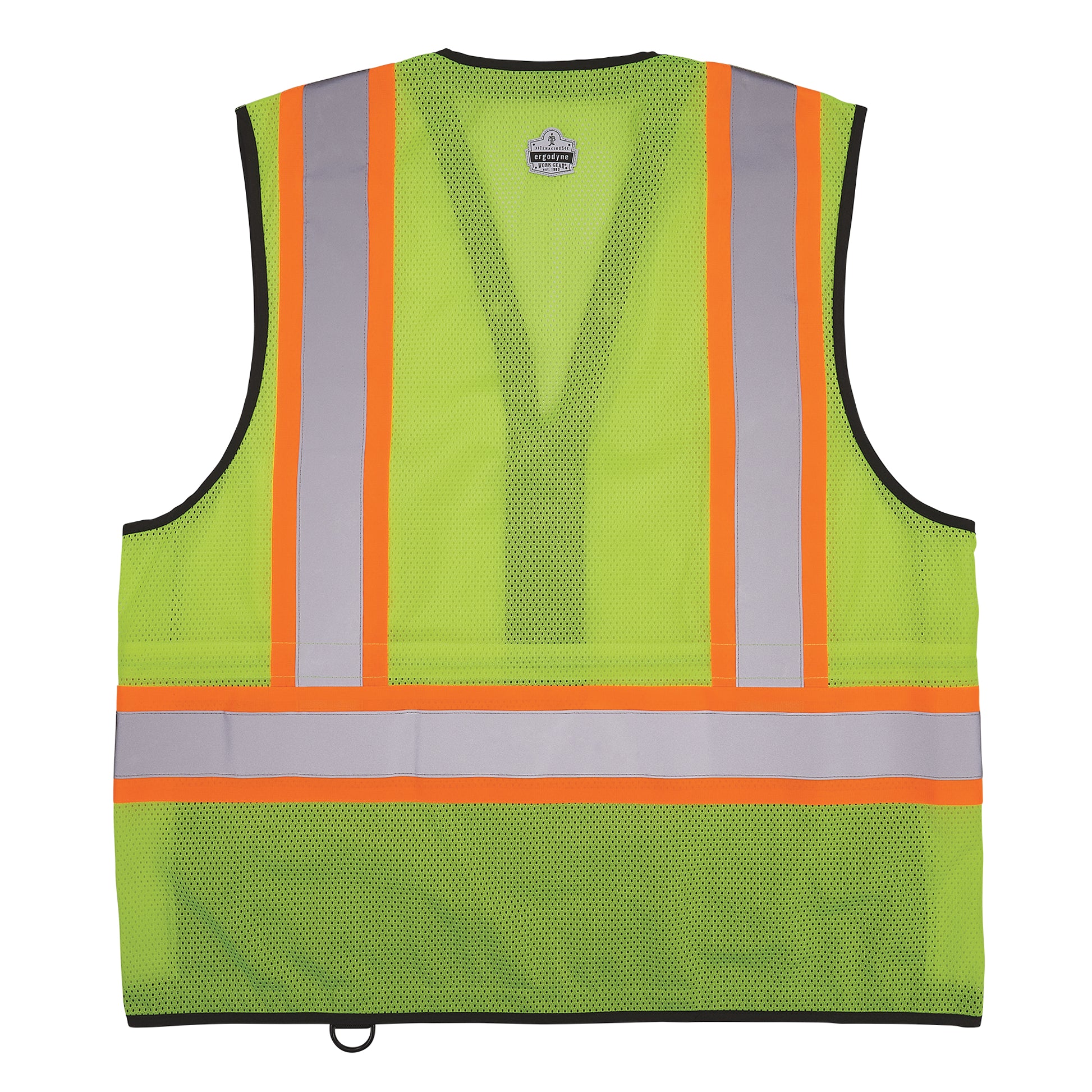 Ergodyne GloWear 8251HDZ-BK Two-Tone Hi-Vis Safety Vest - Type R, Class 2, Zipper, Black Bottom - Lime