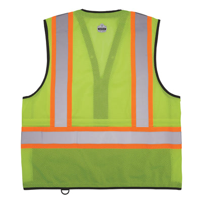 Ergodyne GloWear 8251HDZ-BK Two-Tone Hi-Vis Safety Vest - Type R, Class 2, Zipper, Black Bottom - Lime