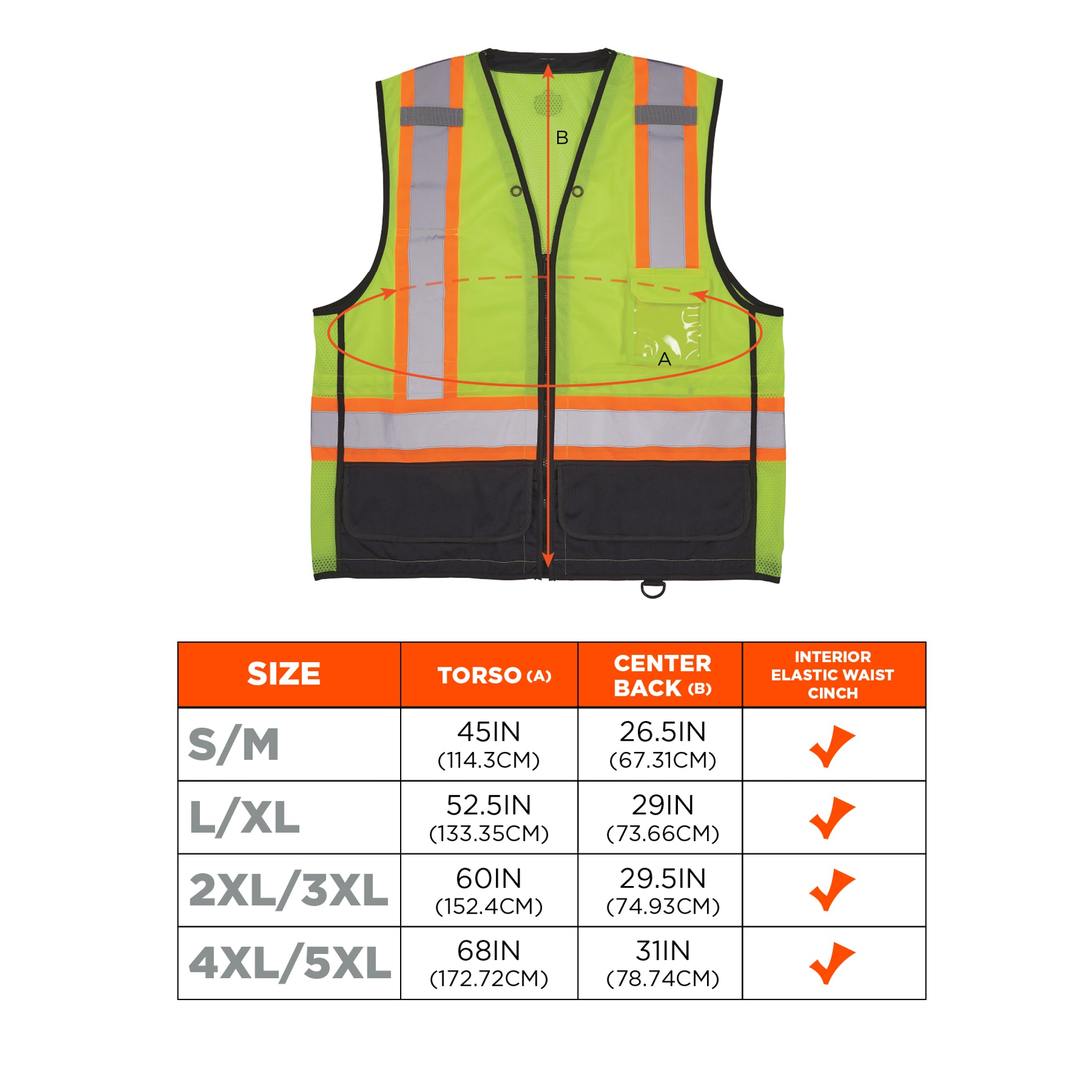 Ergodyne GloWear 8251HDZ-BK Two-Tone Hi-Vis Safety Vest - Type R, Class 2, Zipper, Black Bottom - Lime