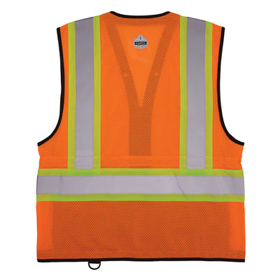 Ergodyne GloWear 8251HDZ-BK Two-Tone Hi-Vis Safety Vest - Type R, Class 2, Zipper, Black Bottom - Orange