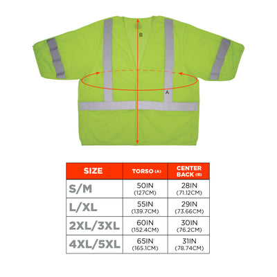 Ergodyne GloWear 8315BA Hi-Vis Breakaway Safety Vest - Type R, Class 3, Hook & Loop - Lime