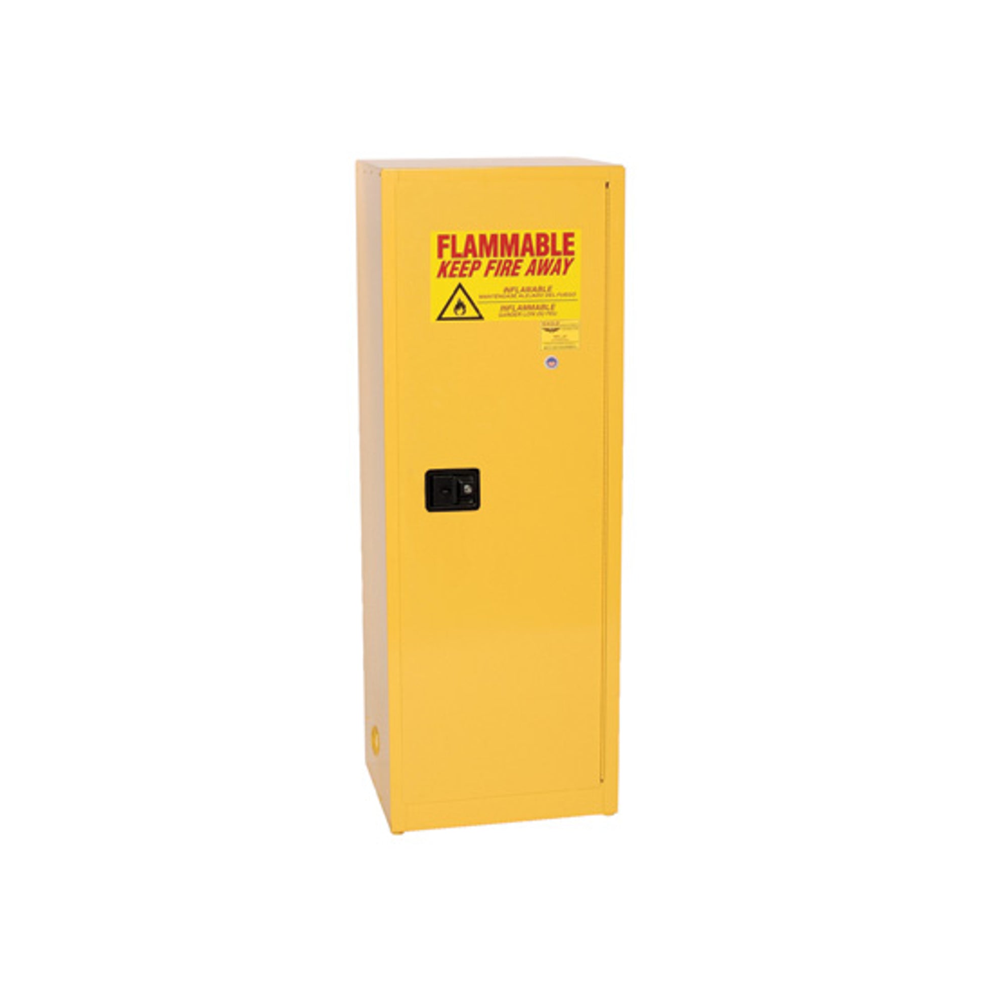 Eagle Space Saver Flammable Liquid Safety Cabinet - 24 Gallon - 3 Shelves - 1 Door - Self Close - Yellow - 2310X