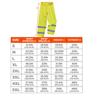 Ergodyne GloWear 8916 Lightweight Hi-Vis Rain Pants - Class E - Lime