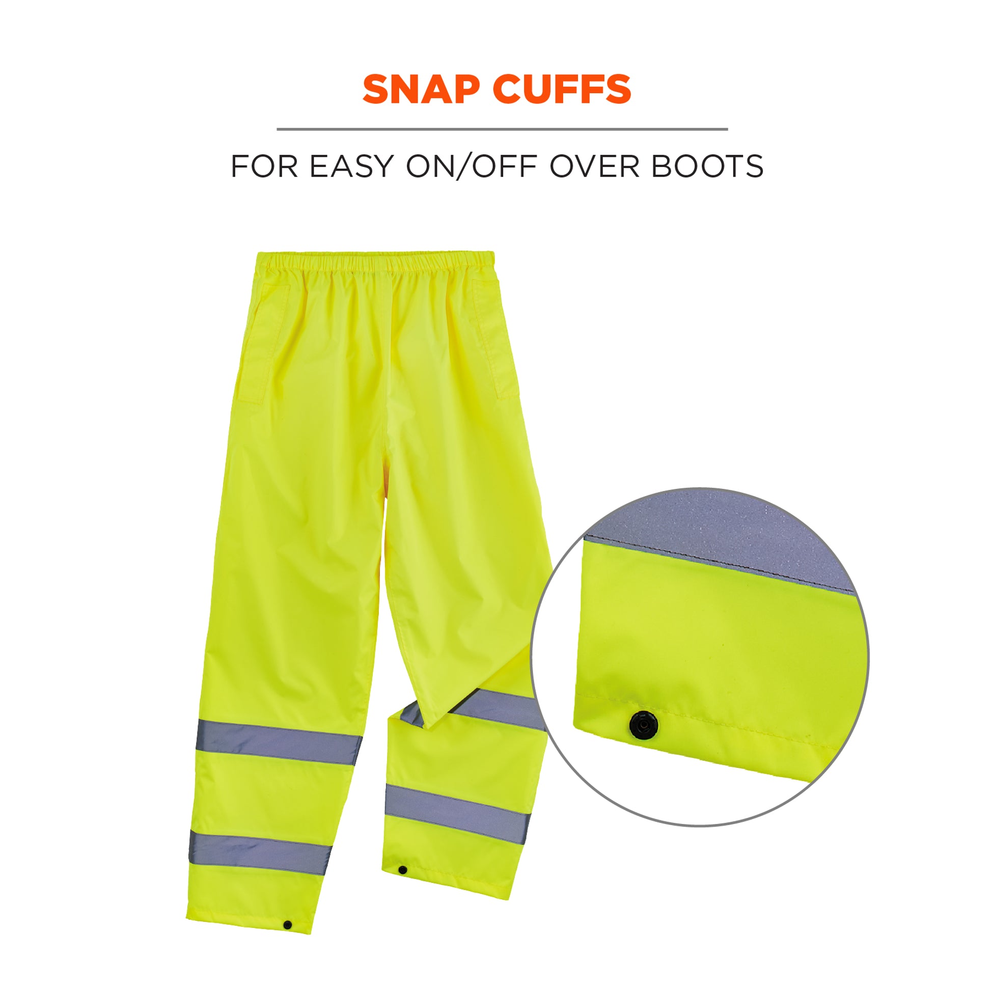 Ergodyne GloWear 8916 Lightweight Hi-Vis Rain Pants - Class E - Lime