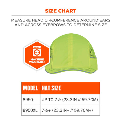 Ergodyne Skullerz 8950 Bump Cap Hat - Lime