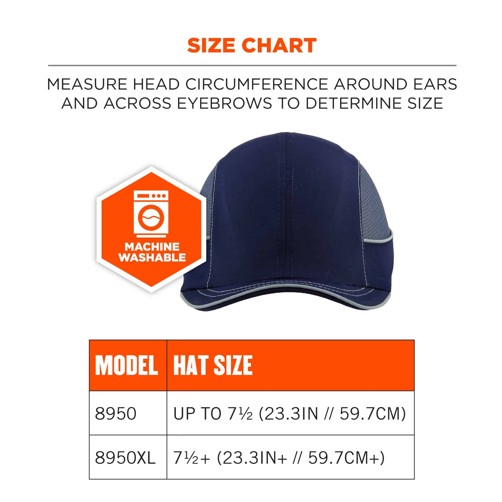 Ergodyne Skullerz 8950XL Bump Cap Hat - Navy