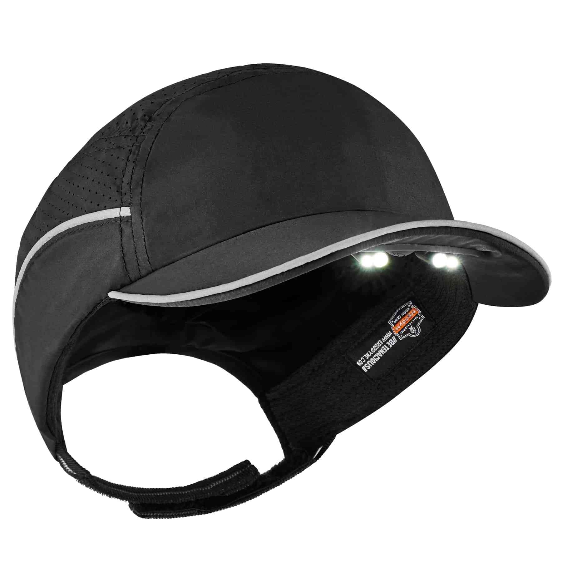 Ergodyne Skullerz 8965 Lightweight Bump Cap Hat - LED Lighting - Black