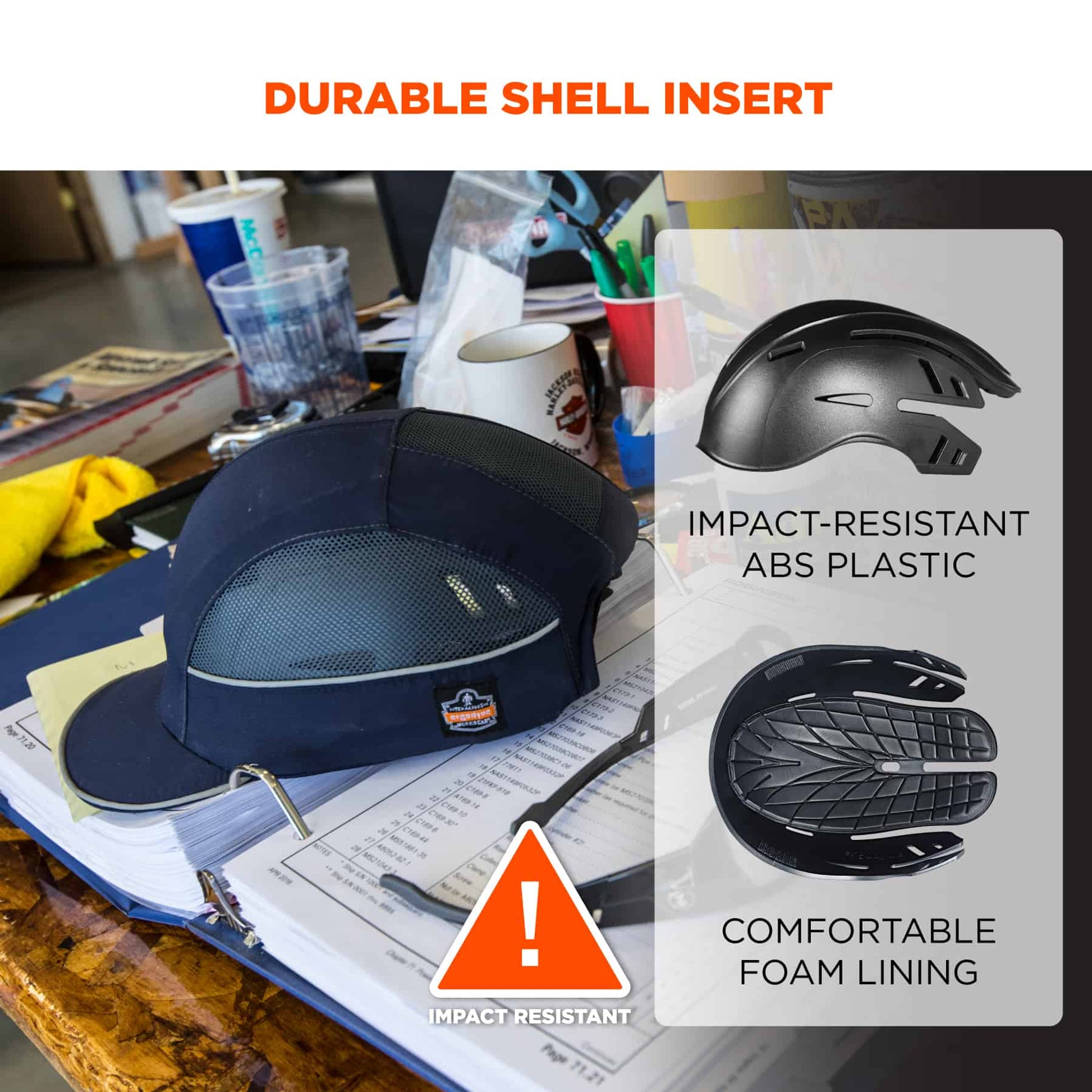 Ergodyne Skullerz 8960 Bump Cap Hat - LED Lighting - Black