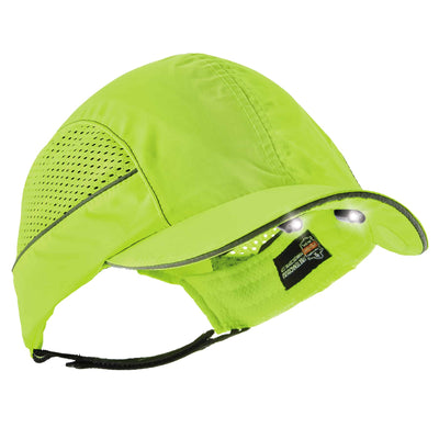 Ergodyne Skullerz 8960 Bump Cap Hat - LED Lighting - Lime