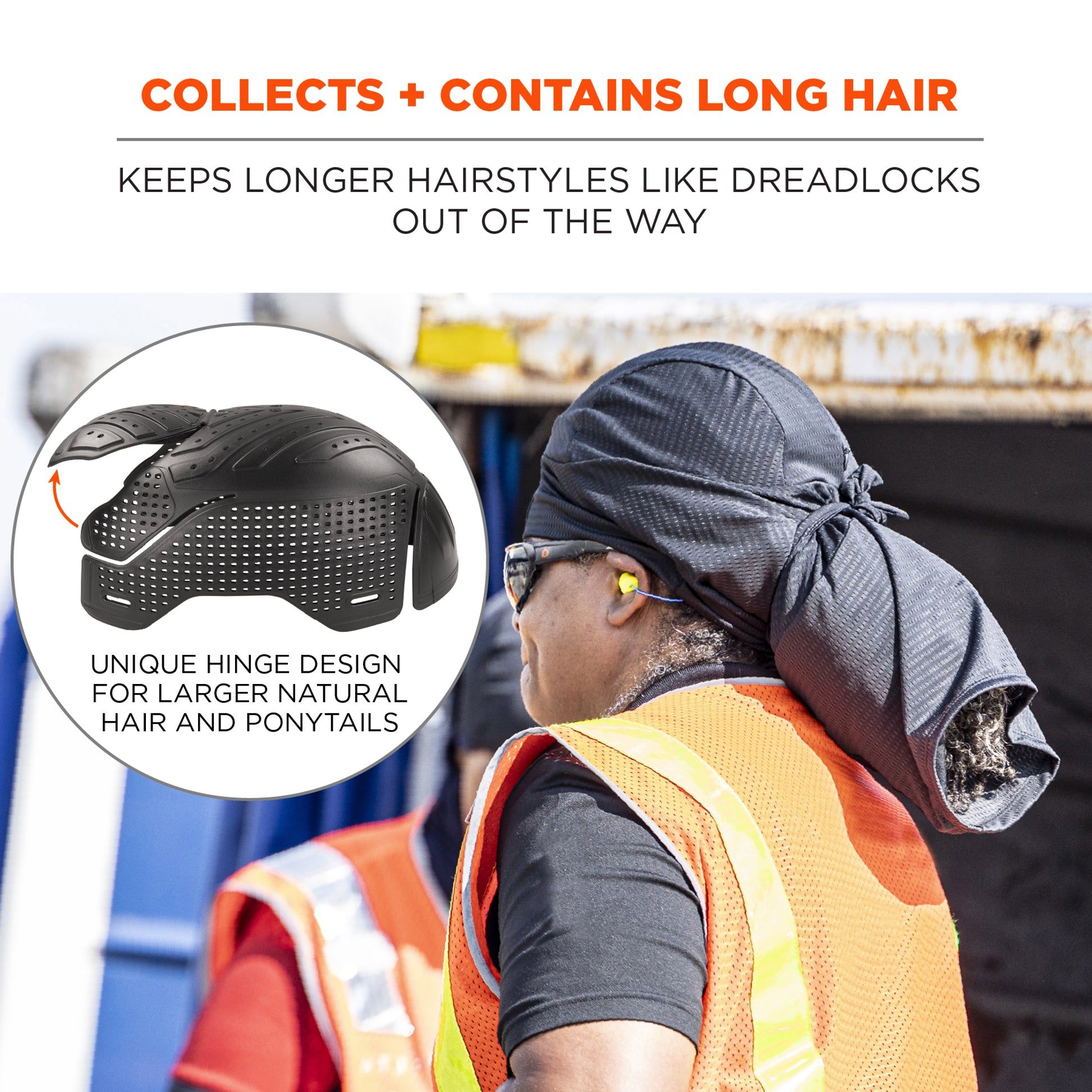 Ergodyne Skullerz 8941 Mesh Dreadlock Tube and Bump Cap Insert - Black - M/L