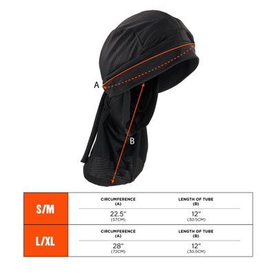 Ergodyne Skullerz 8941 Mesh Dreadlock Tube and Bump Cap Insert - Black - M/L
