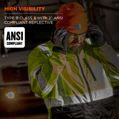 Ergodyne GloWear 8351 Hi-Vis Windbreaker Water-Resistant Jacket - Type R, Class 3 - Lime