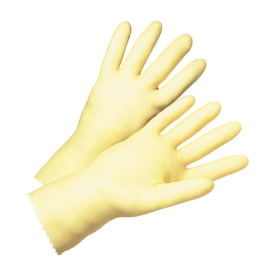 PIP Chemical Resistant Unsupported Latex Unlined w/Raised Diamond Grip - 14 Mil - Yellow - 1/DZ - 3343