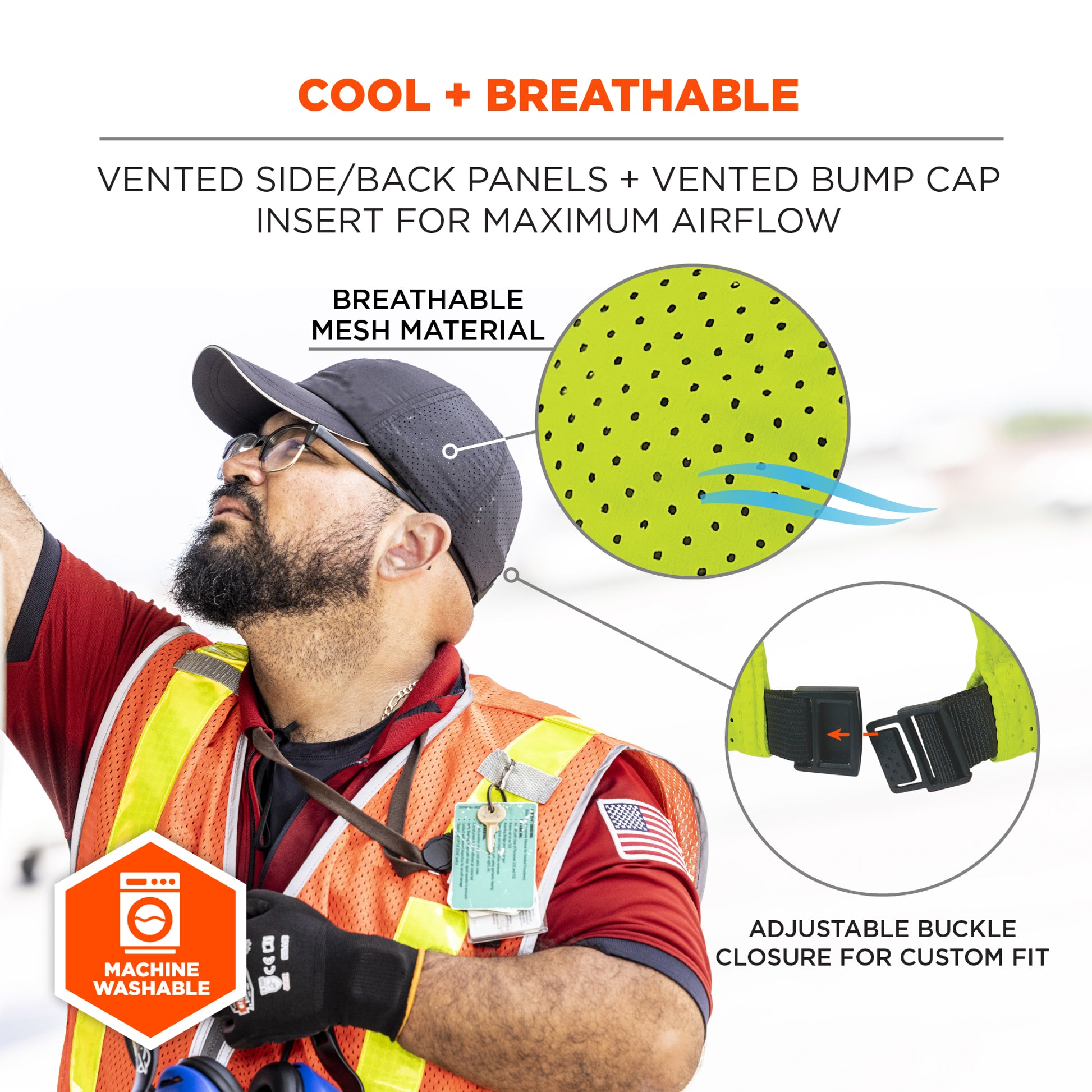 Ergodyne Skullerz 8947 Lightweight Baseball Hat and Bump Cap Insert - Lime