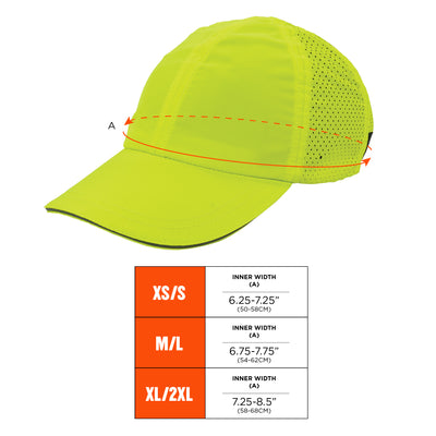 Ergodyne Skullerz 8947 Lightweight Baseball Hat and Bump Cap Insert - Lime