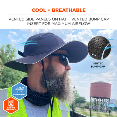 Ergodyne Skullerz 8957 Lightweight Ranger Hat and Bump Cap Insert - Black