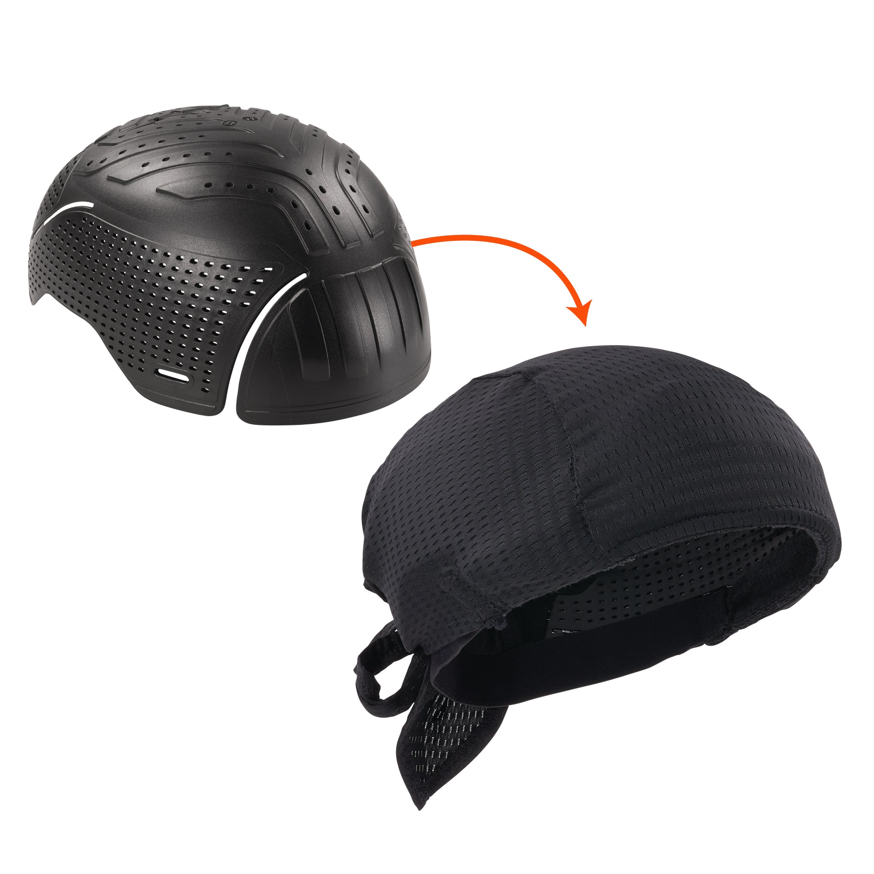 Ergodyne Skullerz 8948 Mesh Do Rag Bandana and Bump Cap Insert - Charcoal - Single
