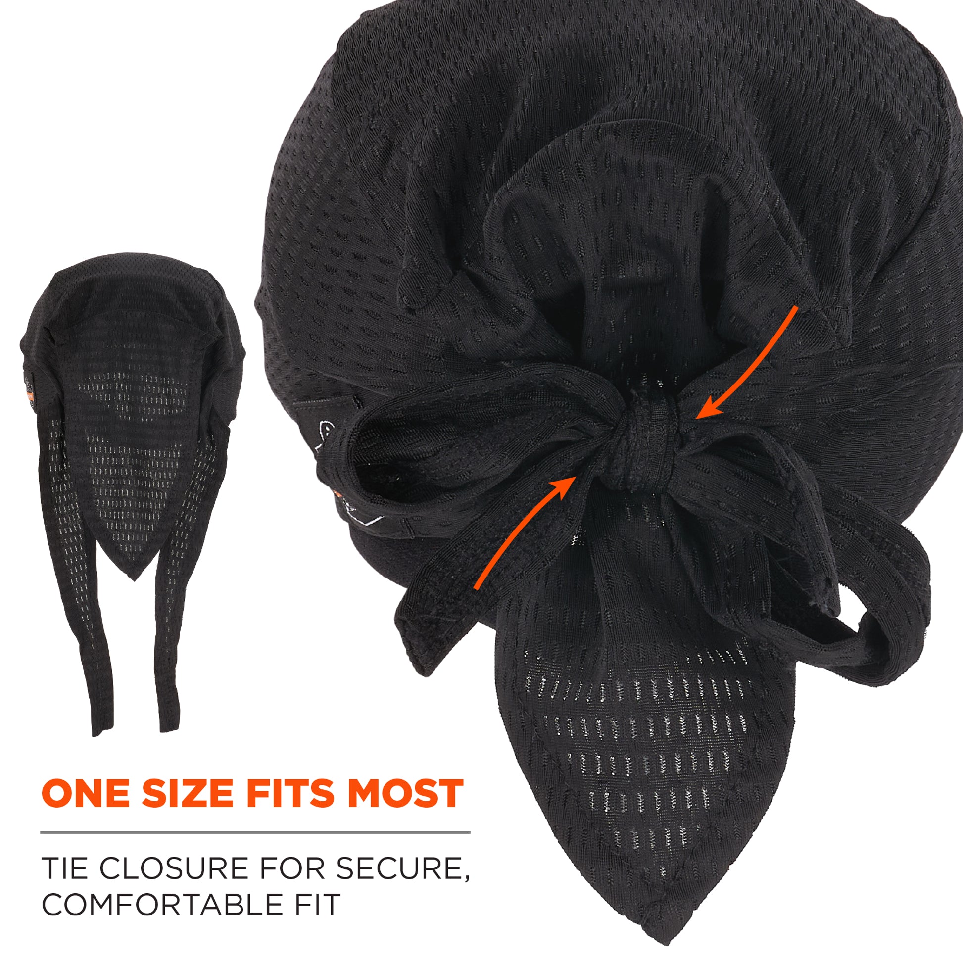 Ergodyne Skullerz 8948 Mesh Do Rag Bandana and Bump Cap Insert - Charcoal - Single