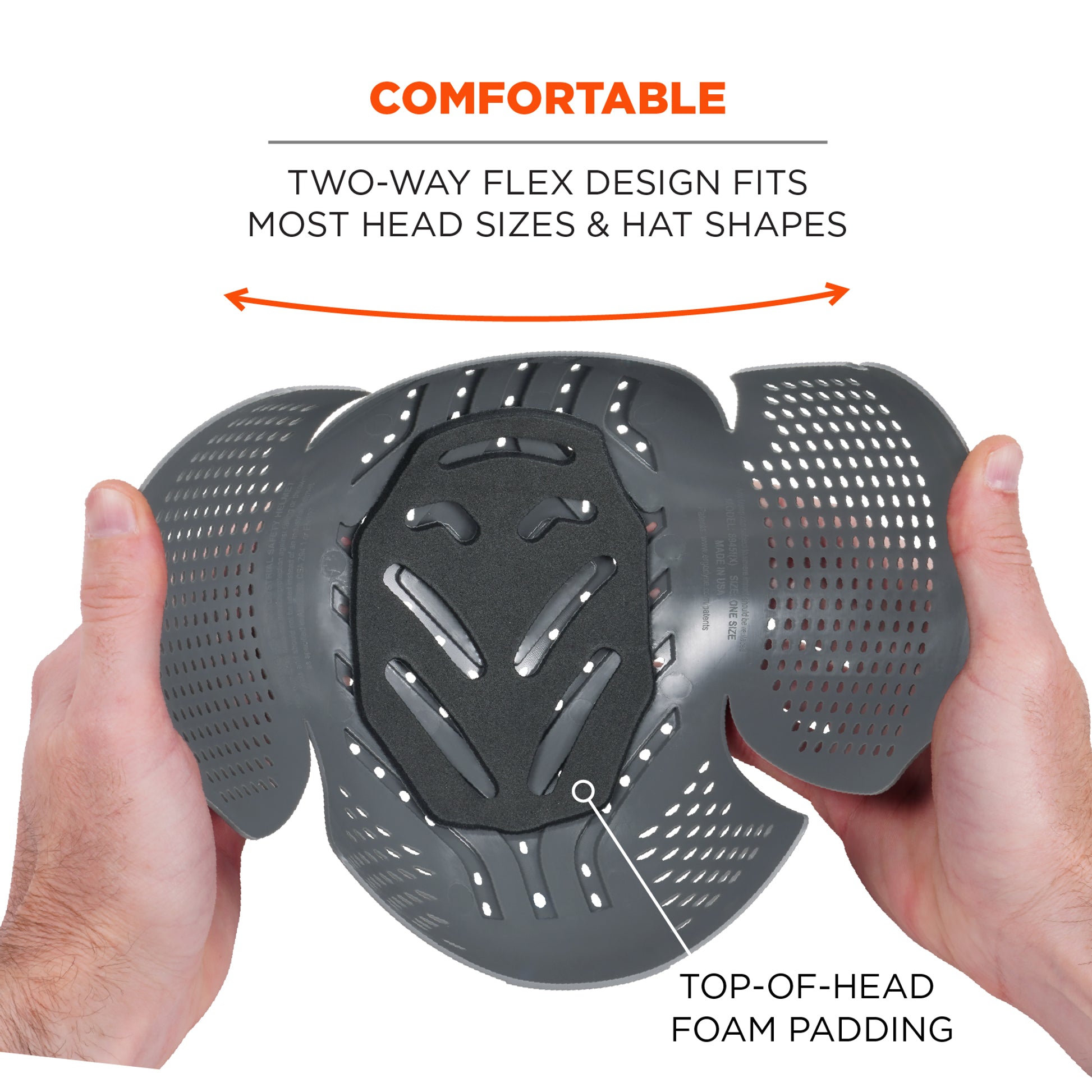 Ergodyne Skullerz 8945F(x) Universal Bump Cap Insert - Extra Venting - Charcoal - 2-pack