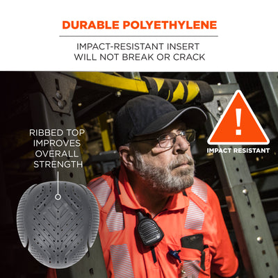 Ergodyne Skullerz 8945F(x) Universal Bump Cap Insert - Extra Venting - Charcoal - 2-pack
