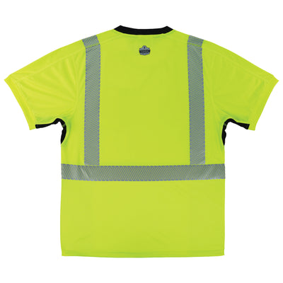 Ergodyne GloWear 8283BK Lightweight Performance Hi-Vis T-Shirt - Type R, Class 2, Black Bottom - Lime