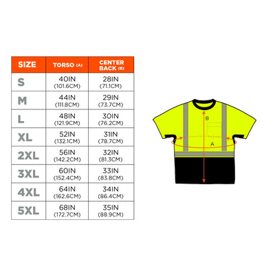 Ergodyne GloWear 8283BK Lightweight Performance Hi-Vis T-Shirt - Type R, Class 2, Black Bottom - Lime
