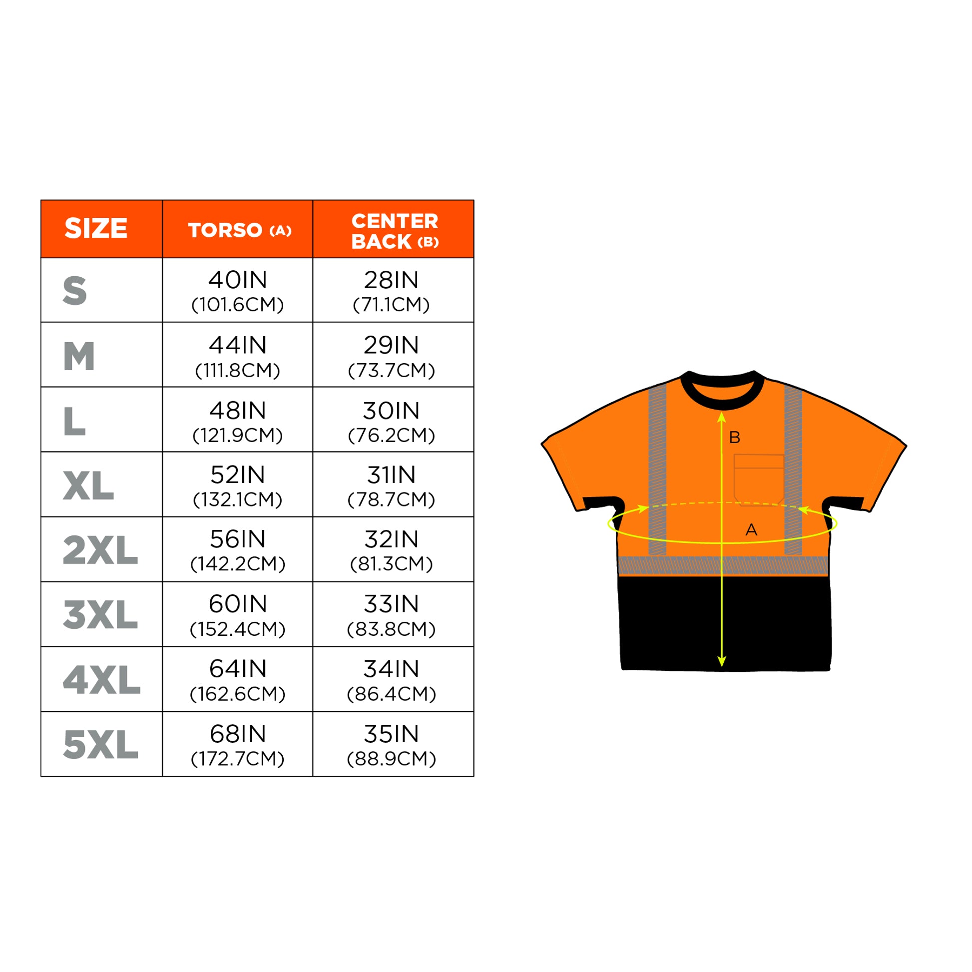 Ergodyne GloWear 8283BK Lightweight Performance Hi-Vis T-Shirt - Type R, Class 2, Black Bottom - Orange