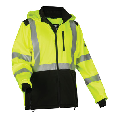 GloWear 8353 Hi-Vis Softshell Water-Resistant Jacket - Type R, Class 3 - Lime