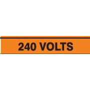 240 VOLTS PERFORATED ROLL PIPE MARKER - 240 VOLTS PERFORATED ROLL PIPE MARKER, 2”X18Y, Adhesive Vinyl