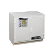 Justrite Undercounter Corrosives/Acid Safety Cabinet - Cap. Thirty-Six 2-1/2 Ltr Bottles - 2 Door - Poly - White - 24010