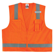 Ergodyne GloWear 8249Z Hi-Vis Surveyors Vest - Type R, Class 2, Zipper, Economy - Orange