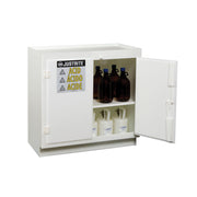 Justrite Freestanding Corrosives/Acid Safety Cabinet - Cap. Thirty-Six 2-1/2 Ltr Bottles - 2 Door - Poly - White - 24015