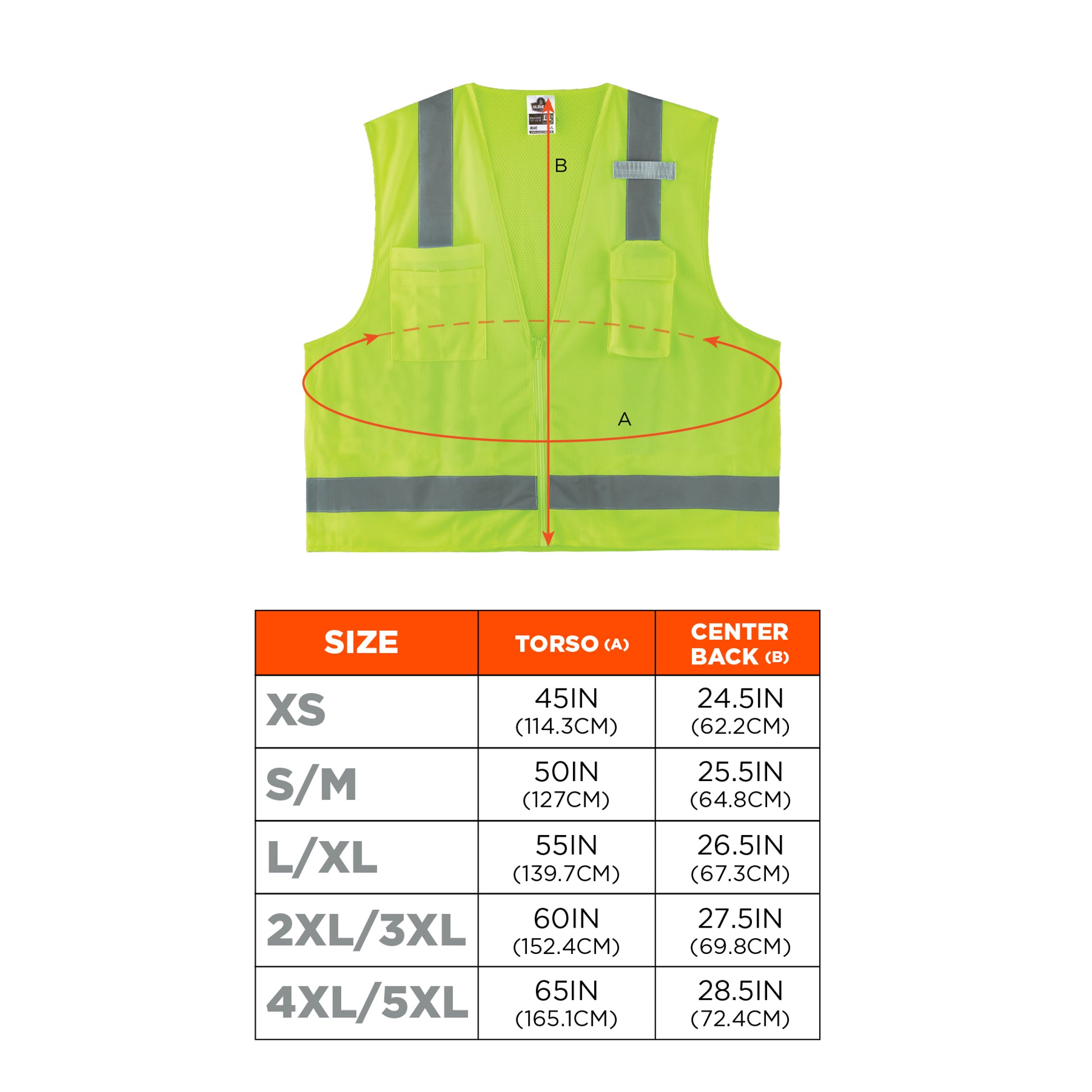 Ergodyne GloWear 8249Z Hi-Vis Surveyors Vest - Type R, Class 2, Zipper, Economy - Lime