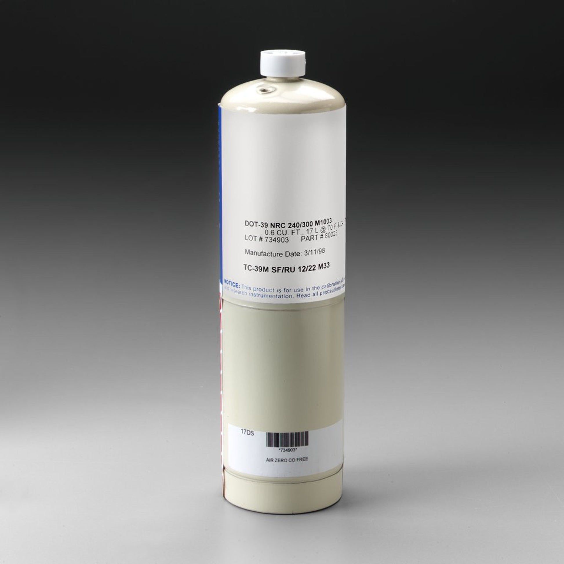 3M Span Gas Cylinder 529-05-16, Large 1 EA/Case