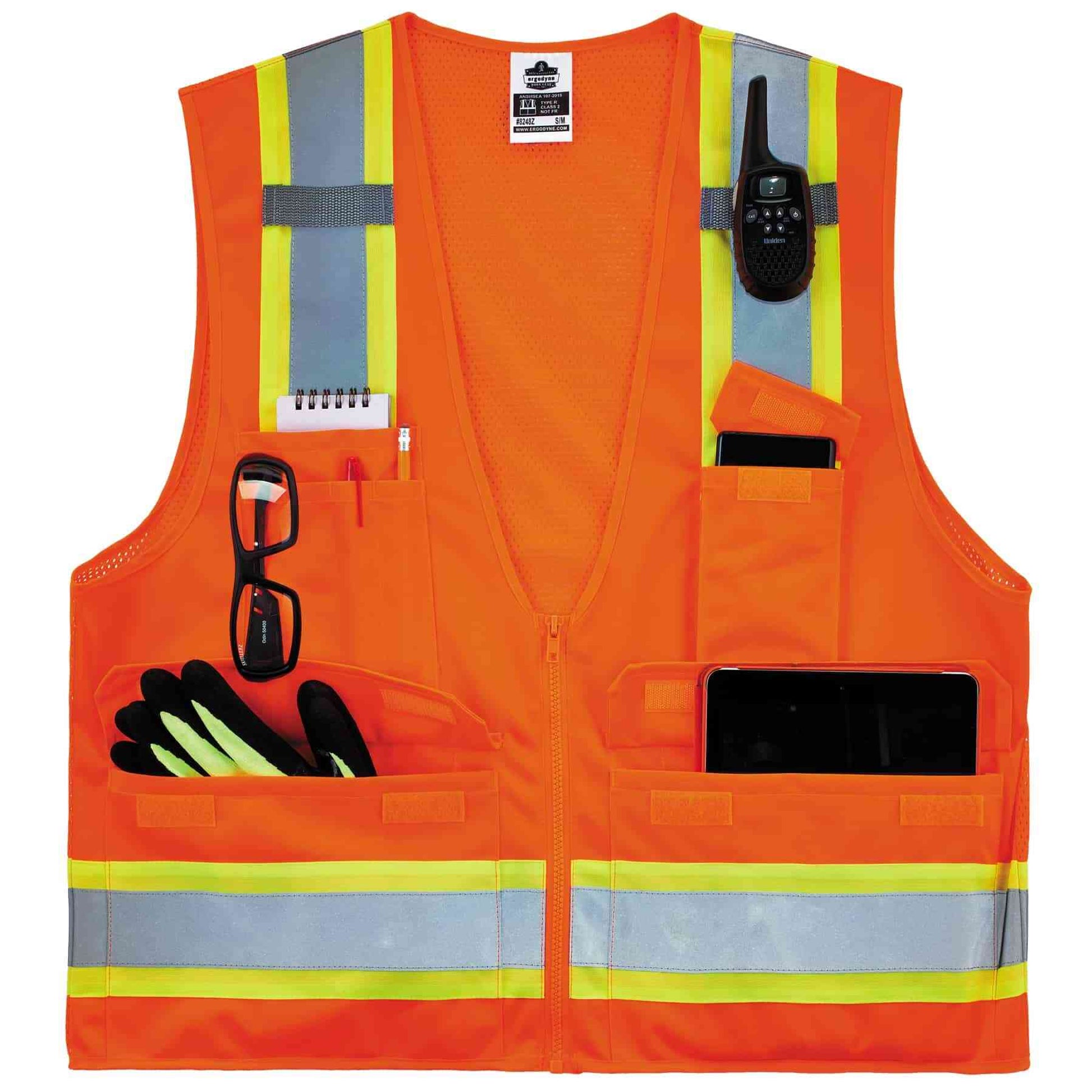 Ergodyne GloWear 8248Z Two-Tone Surveyors Vest - Type R, Class 2, Zipper - Orange
