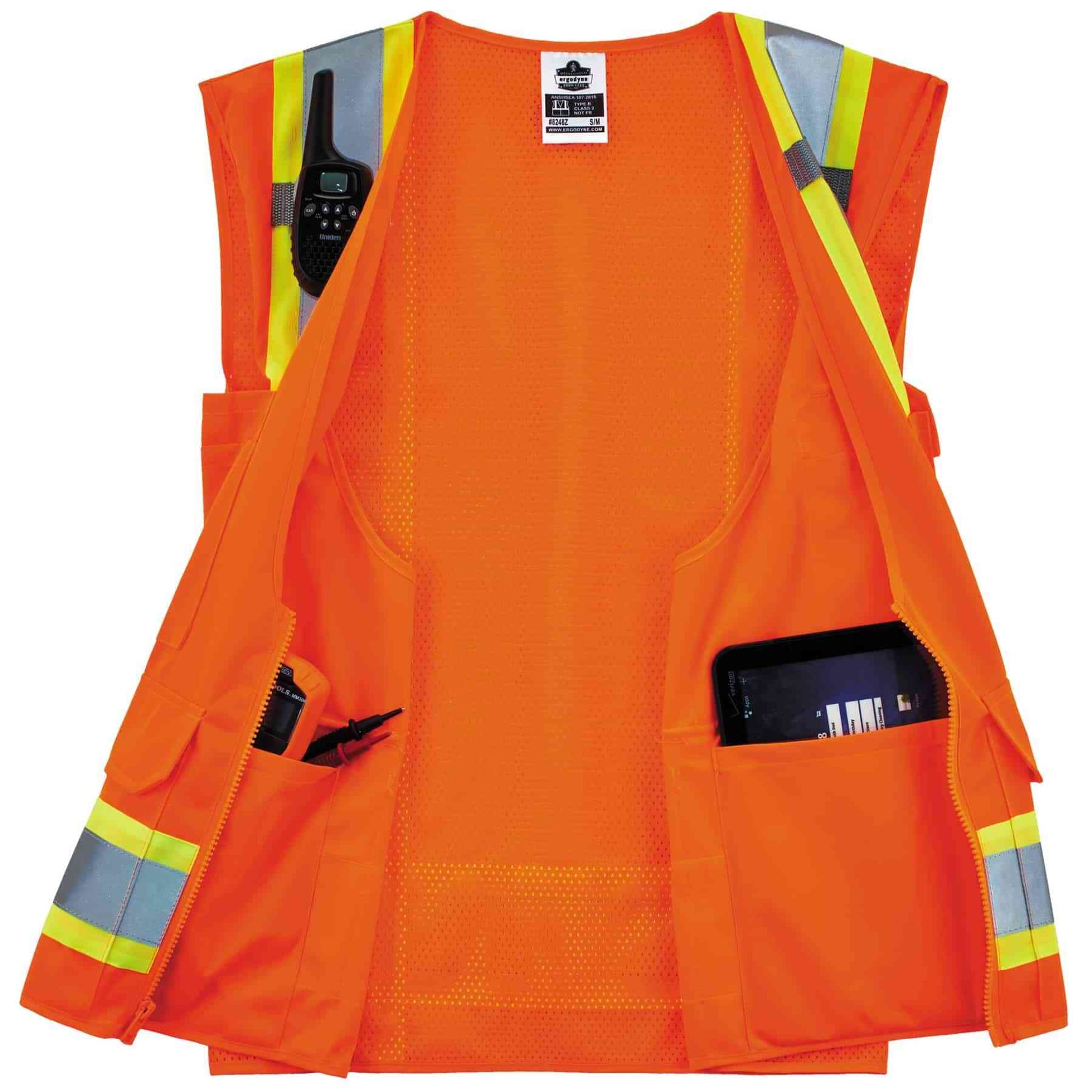 Ergodyne GloWear 8248Z Two-Tone Surveyors Vest - Type R, Class 2, Zipper - Orange