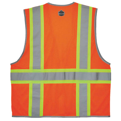 Ergodyne GloWear 8246Z Two-Tone Mesh Hi-Vis Safety Vest - Type R, Class 2, Zipper, Reflective Binding - Orange