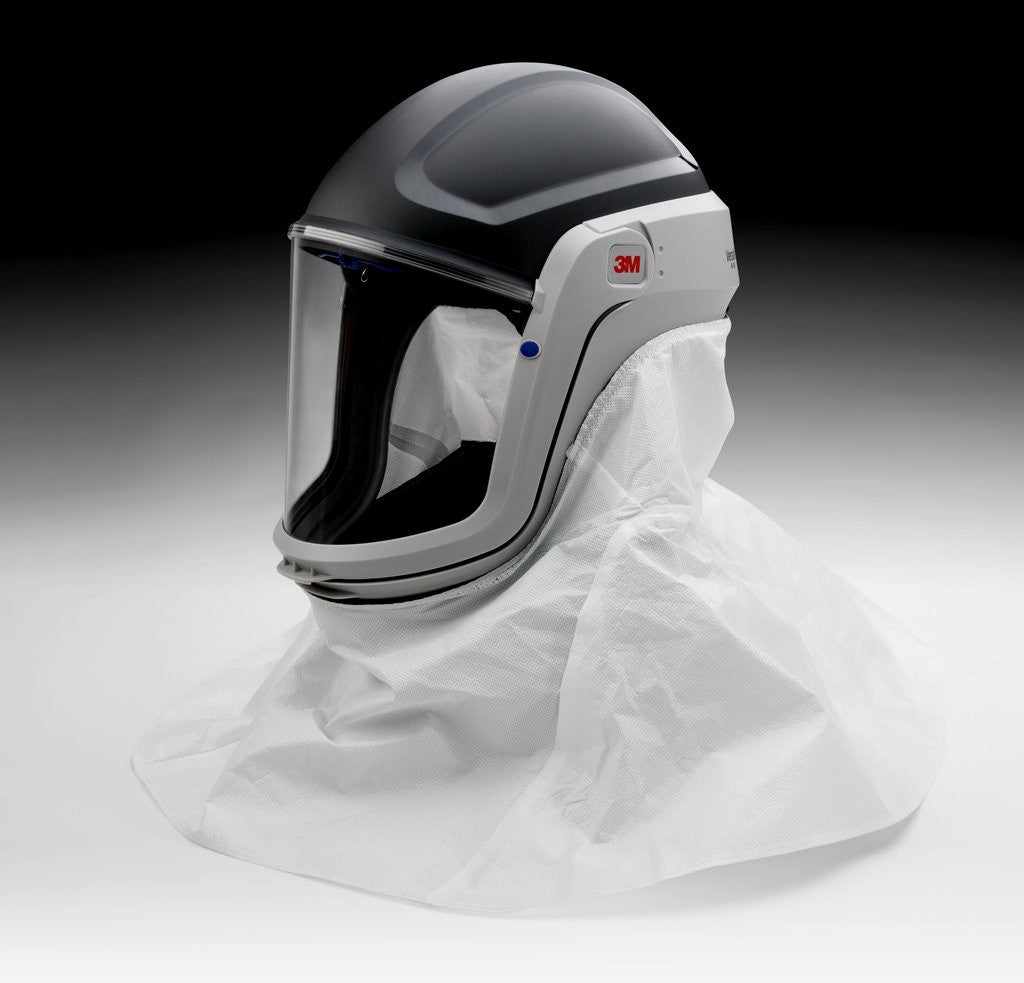 The M-405 assembly includes a M-925 Visor, M-444 Inner Collar, and M-445 Outer Shroud.  The M-925 visor is made of polycarbonate.  The M-445 shroud is appropriate for general purpose use.