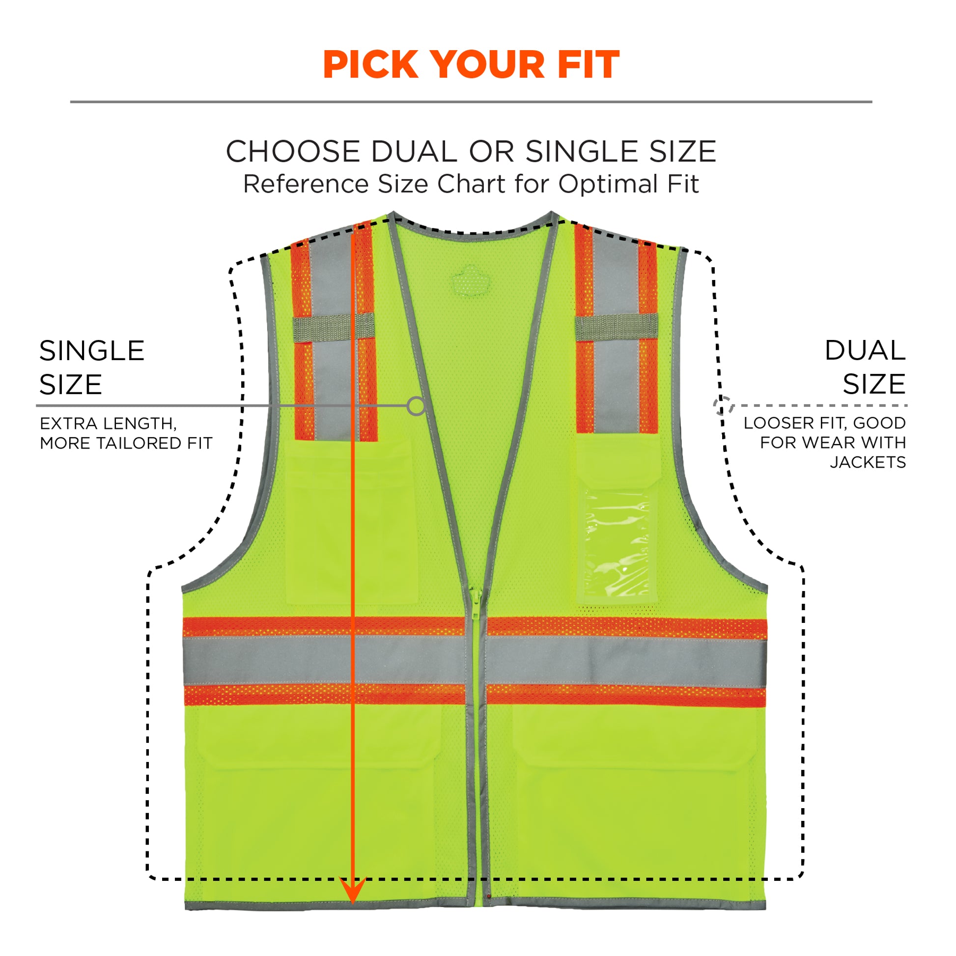 Ergodyne GloWear 8246Z Two-Tone Mesh Hi-Vis Safety Vest - Type R, Class 2, Zipper, Reflective Binding - Lime