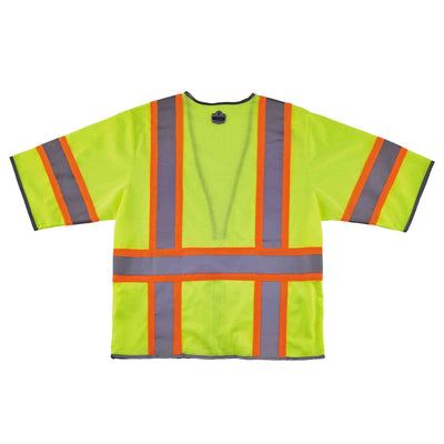 Ergodyne GloWear 8346Z Two-Tone Hi-Vis Surveyor Vest - Type R, Class 3, Zipper - Lime