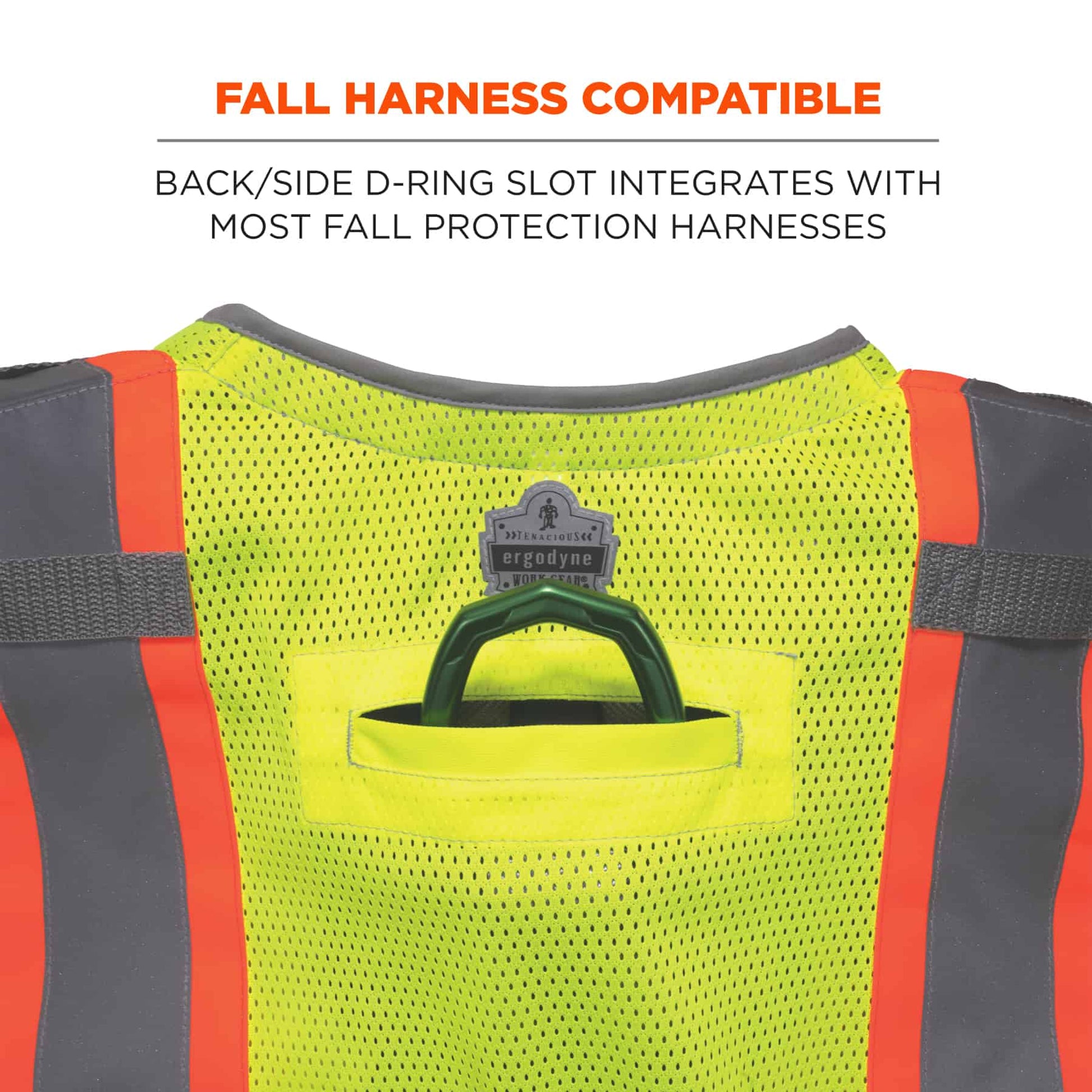 Ergodyne GloWear 8231TVK Hi-Vis Tool Tethering Safety Vest Kit - Type R, Class 2, Zipper, Dual Certified - Lime