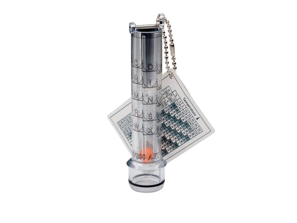 The TR-971 air flow indicator may be used to confirm air flow levels of the TR-600 series PAPR.  The TR-971 is designed to enable testing at various elevations and temperatures within the operational range of the PAPR system.  See the User Instructions for details regarding how to use the TR-971.