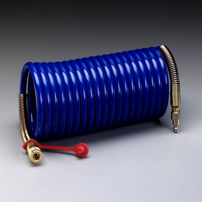 3M Supplied Air Hose W-2929-25, 25 ft, 3/8 in ID, Industrial Interchange Fittings, High Pressure, Coiled 1 EA/Case