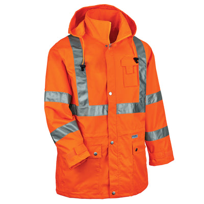 Ergodyne GloWear 8365 Hi-Vis Rain Jacket - Type R, Class 3, Breathable - Orange