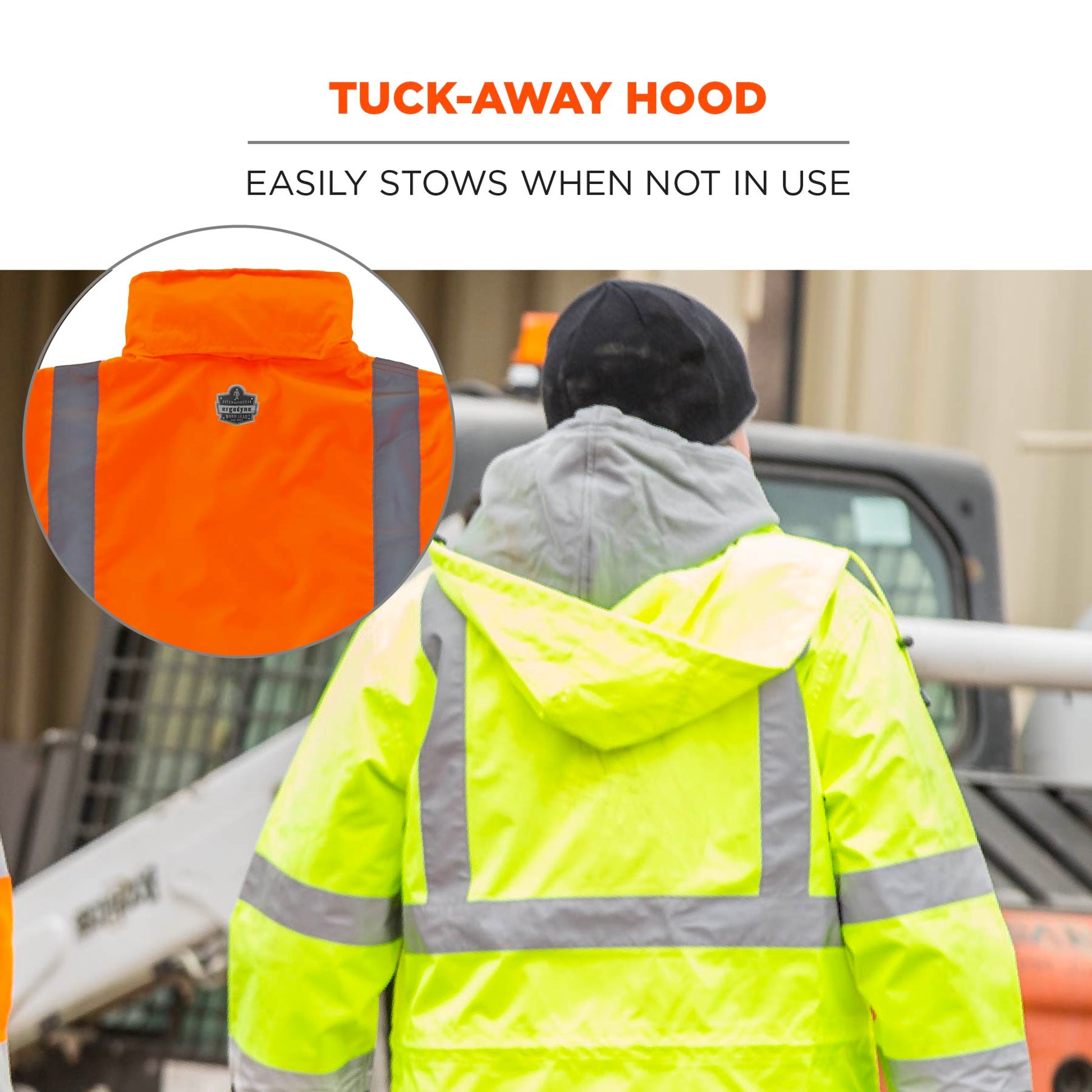 Ergodyne GloWear 8366 Lightweight Hi-Vis Rain Jacket - Type R, Class 3 - Orange